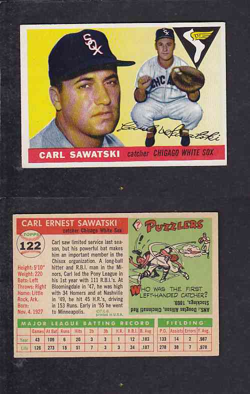 1955 TOPPS BASEBALL CARD #122 C. SAWARSKI photo