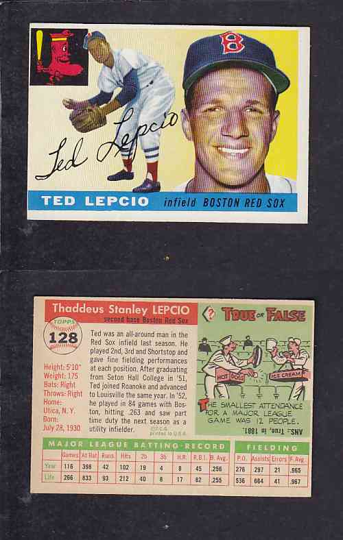 1955 TOPPS BASEBALL CARD #128 T. LEPCIO photo