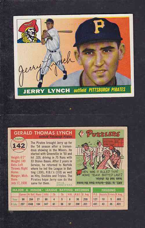 1955 TOPPS BASEBALL CARD #142 G. LYNCH photo