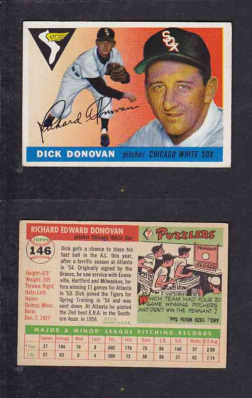 1955 TOPPS BASEBALL CARD #146 R. DONOVAN photo