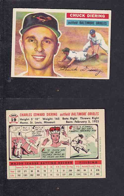 1956 TOPPS BASEBALL CARD #19 C. DIERING photo
