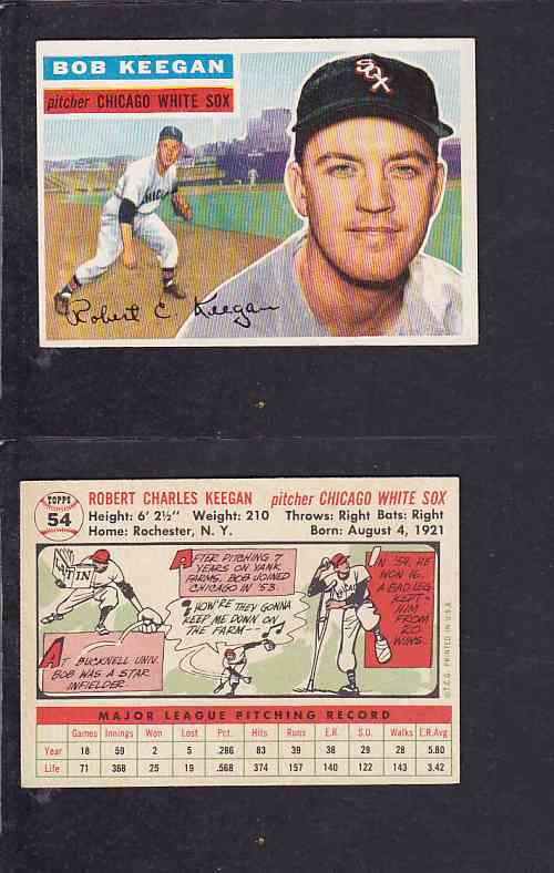 1956 TOPPS BASEBALL CARD #54 R. KEEGAN photo