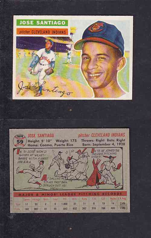 1956 TOPPS BASEBALL CARD #59 J. SANTIAGO photo