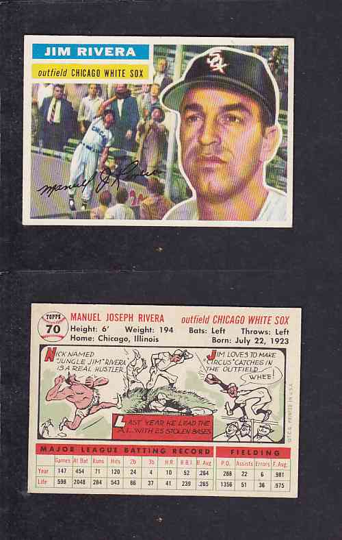 1956 TOPPS BASEBALL CARD #70 M. RIVERA photo