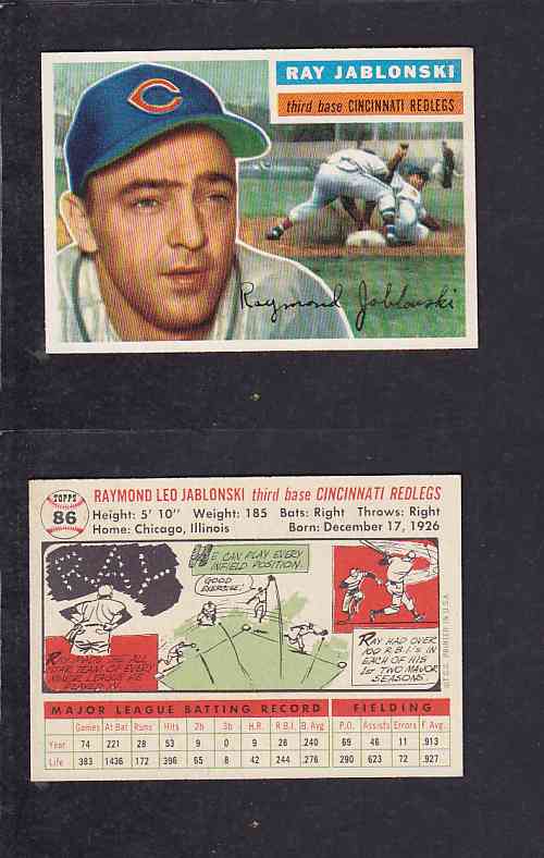 1956 TOPPS BASEBALL CARD #86 R. JABLONSKI photo