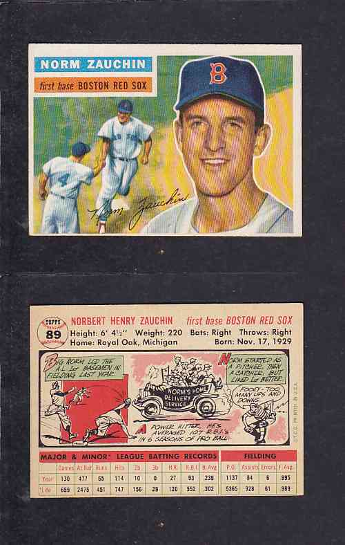 1956 TOPPS BASEBALL CARD #89 N. ZAUCHIN photo