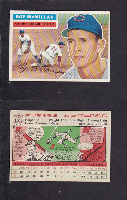 1956 TOPPS BASEBALL CARD #123 R. MCMILLAN photo