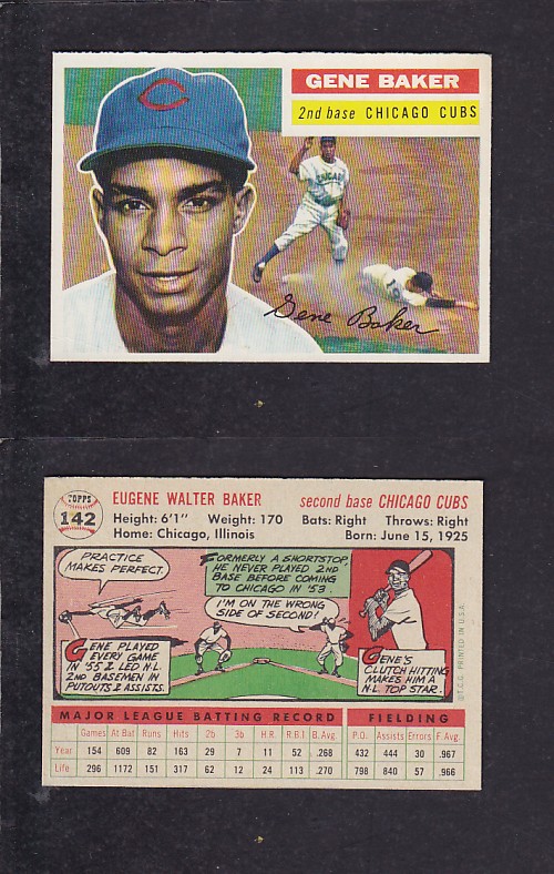 1956 TOPPS BASEBALL CARD #142 E. BAKER photo