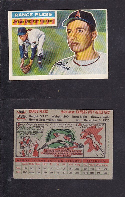 1956 TOPPS BASEBALL CARD #339 R. PLESS photo