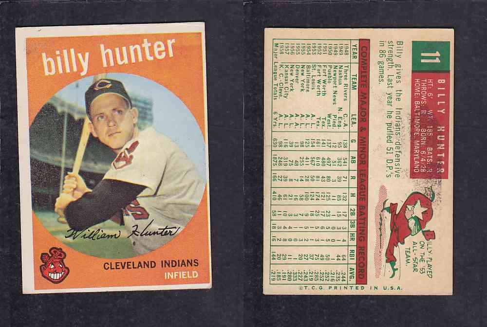 1959 TOPPS BASEBALL CARD#11  B. HUNTER photo