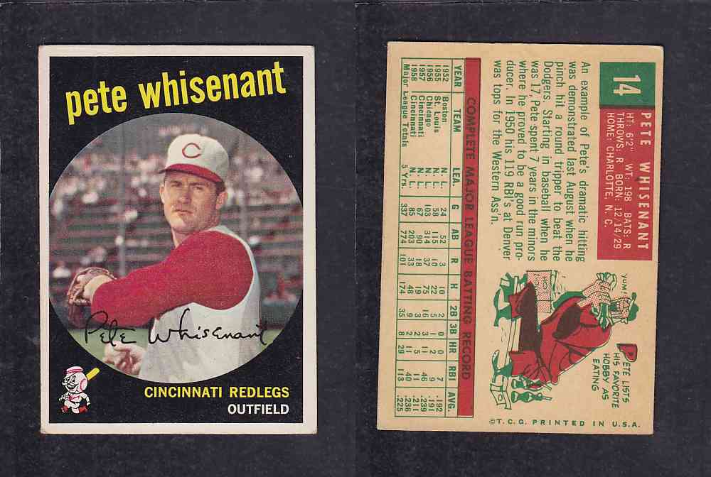 1959 TOPPS BASEBALL CARD#14   P.  WHISENANT photo