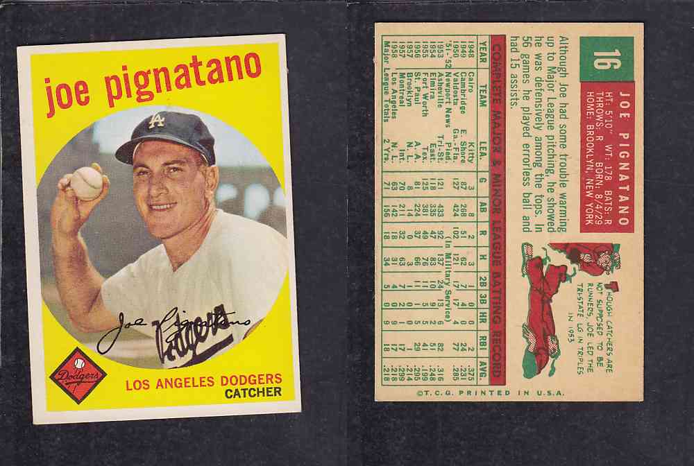 1959 TOPPS BASEBALL CARD#16  J.  PIGNATANO photo