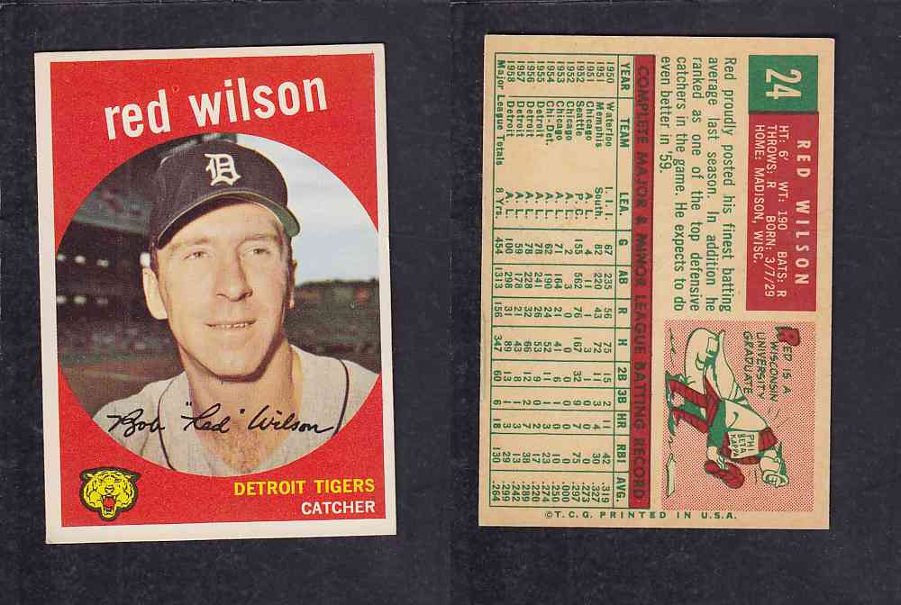 1959 TOPPS BASEBALL CARD#24  R.  WILSON  photo