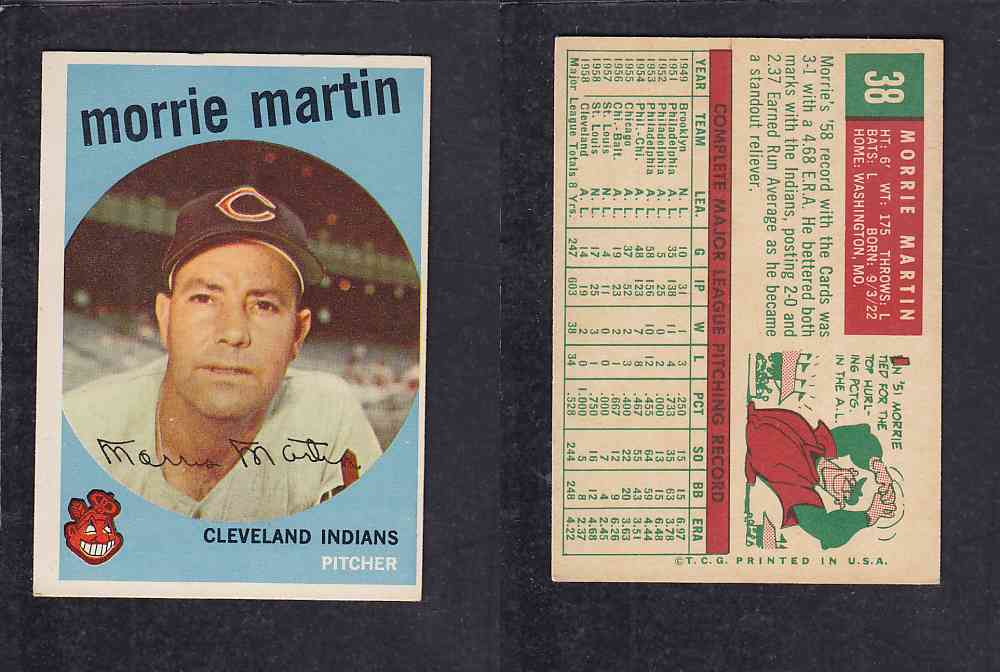 1959 TOPPS BASEBALL CARD#38   M.  MARTIN photo