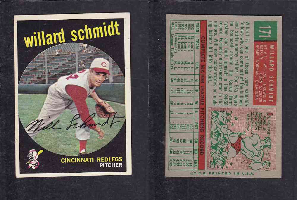 1959 TOPPS BASEBALL CARD #171   W. SCHMIDT  photo