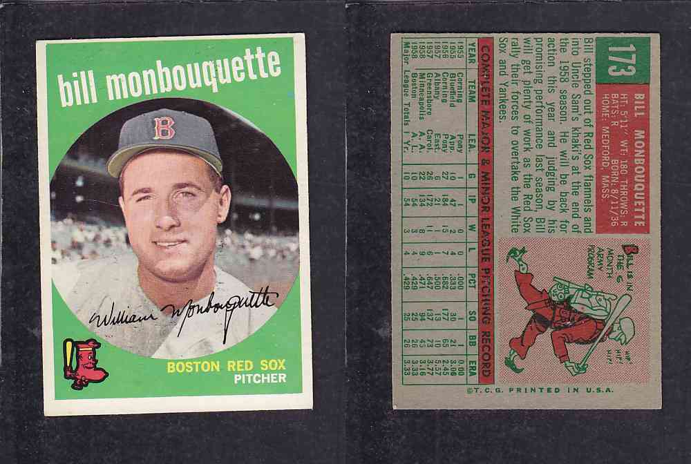 1959 TOPPS BASEBALL CARD #173   B. MONBOUQUETTE photo