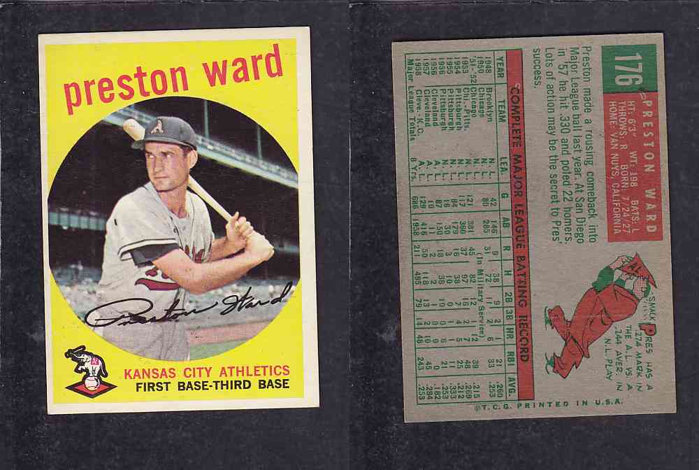 1959 TOPPS BASEBALL CARD #176    P. WARD  photo