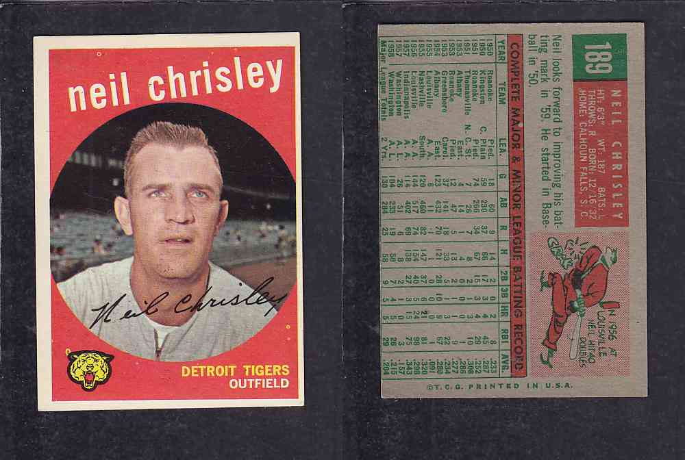 1959 TOPPS BASEBALL CARD #189   N. CHRISLEY photo