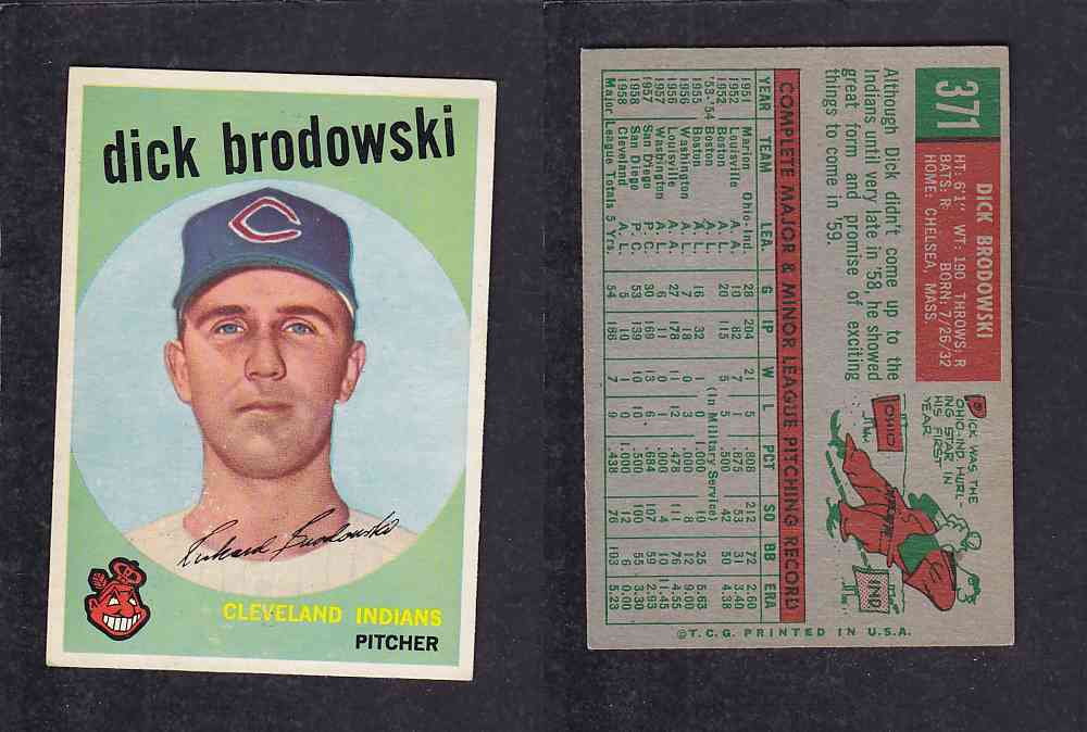 1959 TOPPS BASEBALL CARD #371   D. BRODOWSKI photo