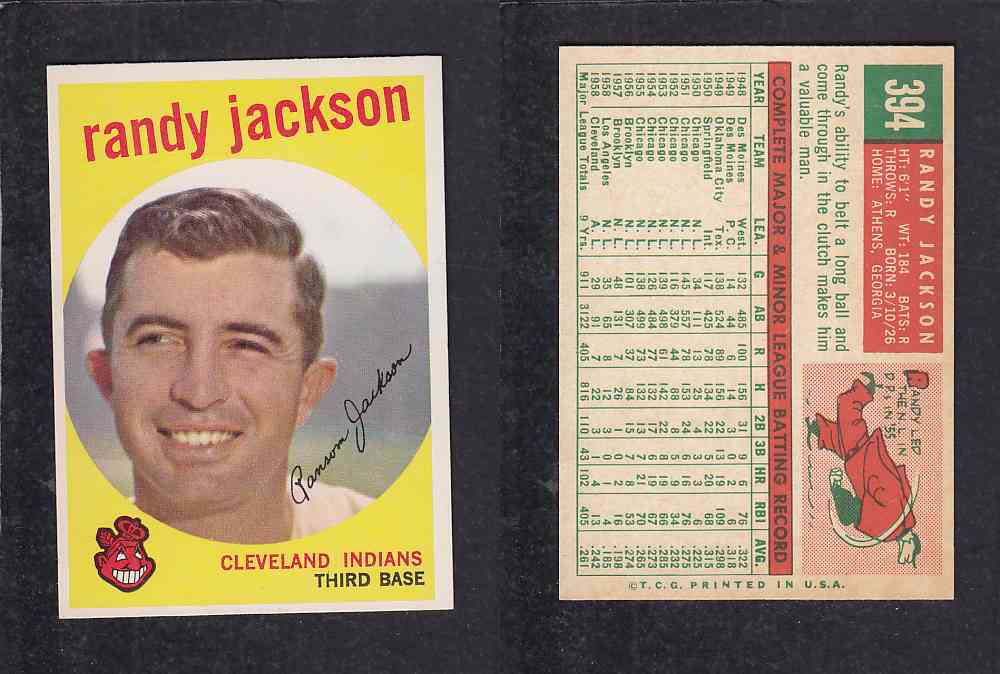 1959 TOPPS BASEBALL CARD #394   R. JACKSON photo