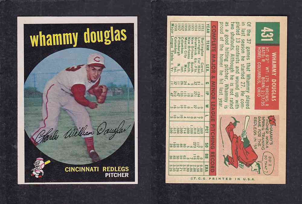 1959 TOPPS BASEBALL CARD #431   W. DOUGLAS photo