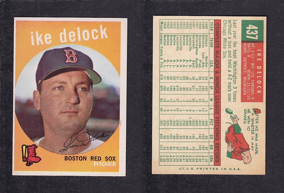 1959 TOPPS BASEBALL CARD #437   I. DELOCK photo