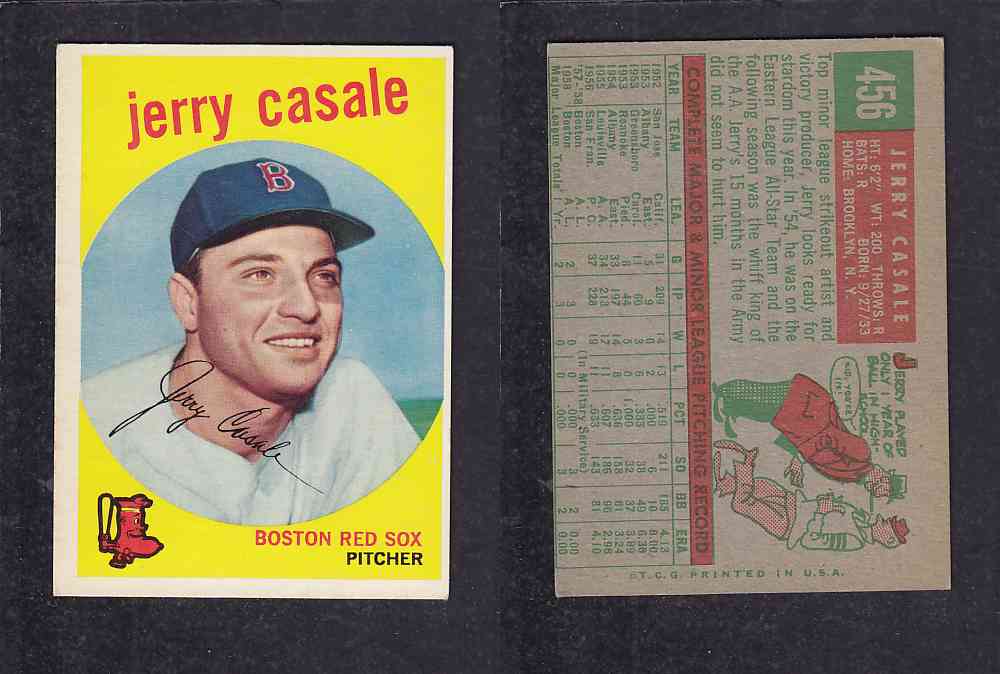 1959 TOPPS BASEBALL CARD #456  J. CASALE photo