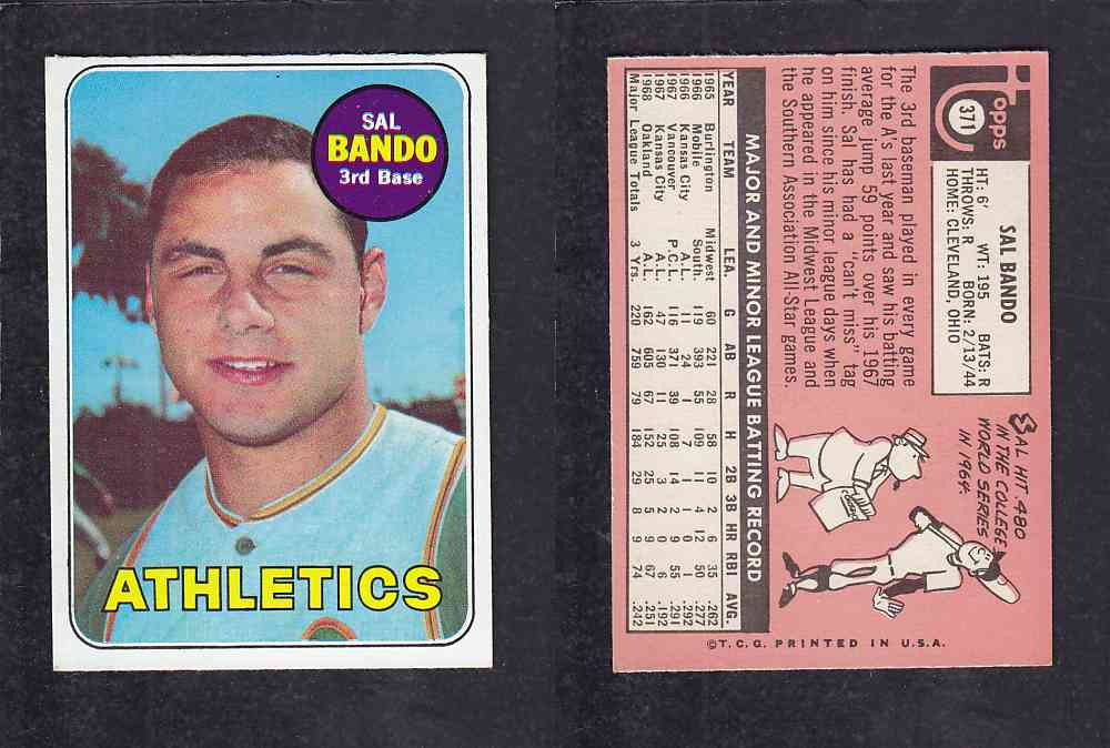 1969 TOPPS BASEBALL CARD #371 M. BANDO photo