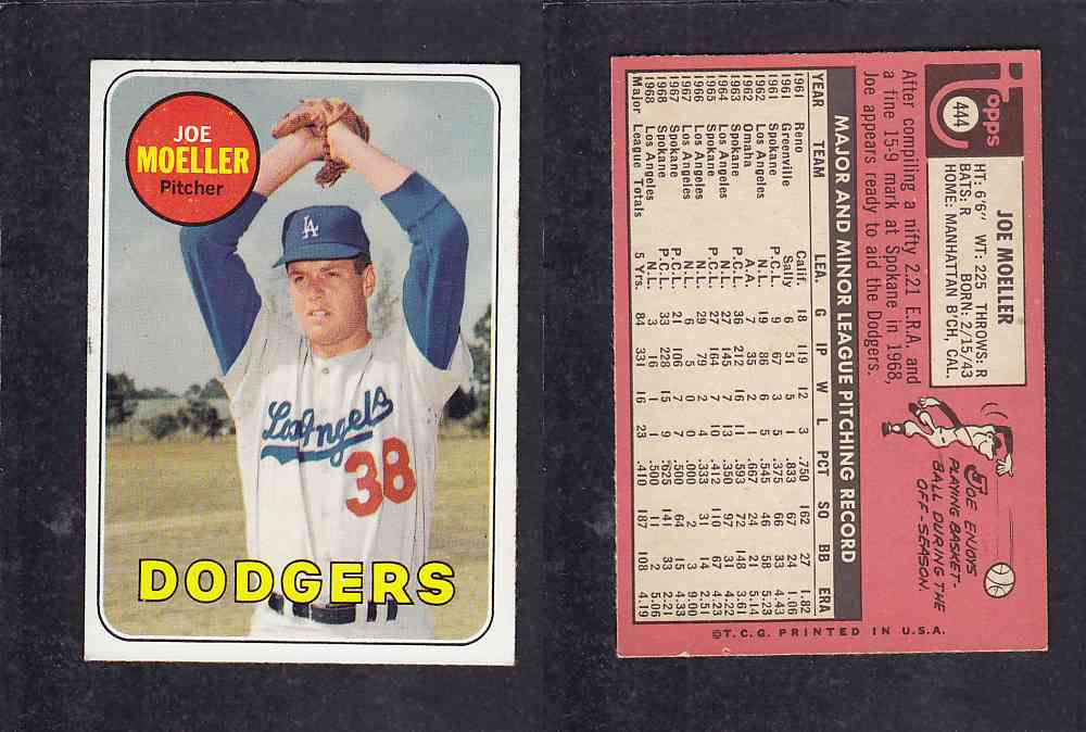 1969 TOPPS BASEBALL CARD #444 M. MOELLER photo