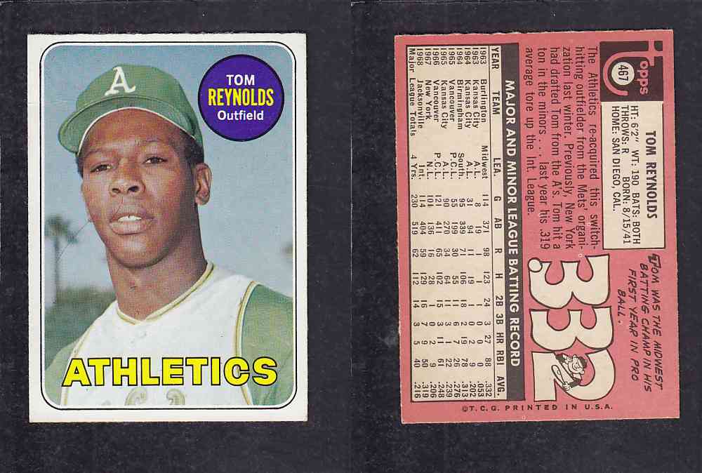 1969 TOPPS BASEBALL CARD #467 M. REYNOLDS photo