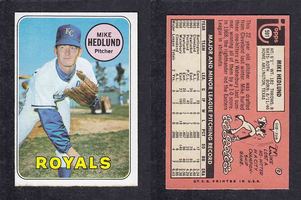 1969 TOPPS BASEBALL CARD #591 M. HEDLUND photo