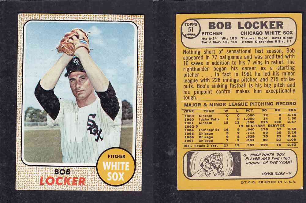 1968 TOPPS BASEBALL CARD  #51  B. LOCKER photo