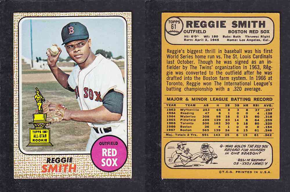 1968 TOPPS BASEBALL CARD  #61  R. SMITH photo