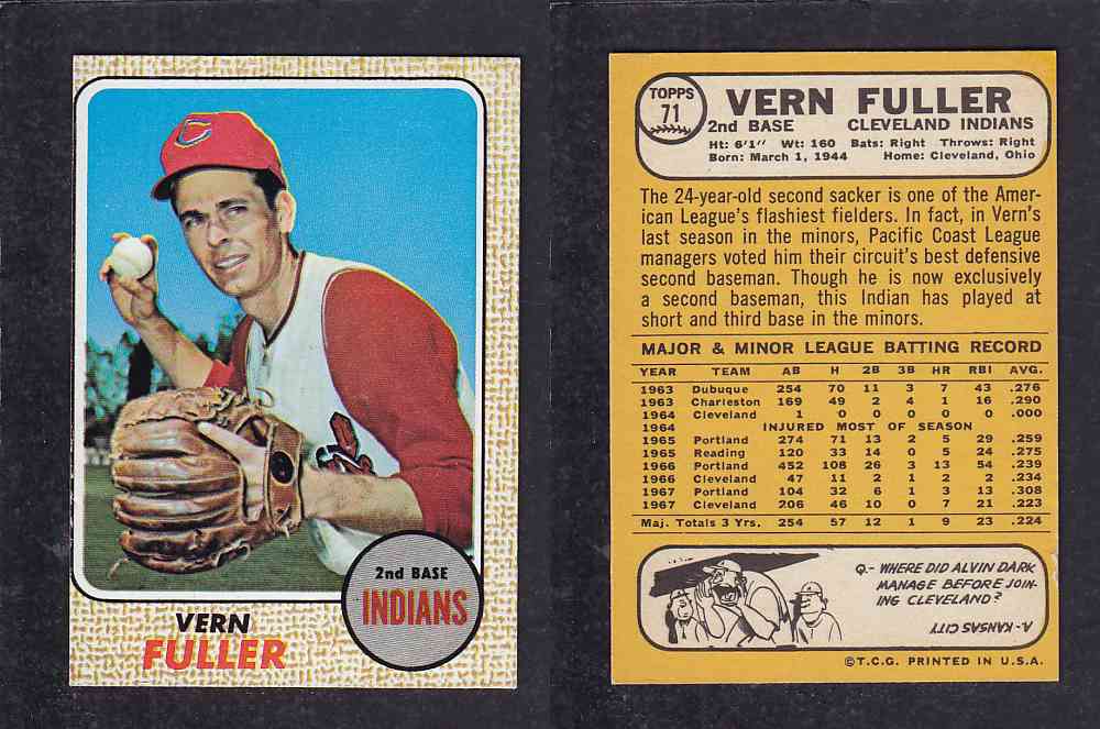 1968 TOPPS BASEBALL CARD  #71  V. FULLER photo