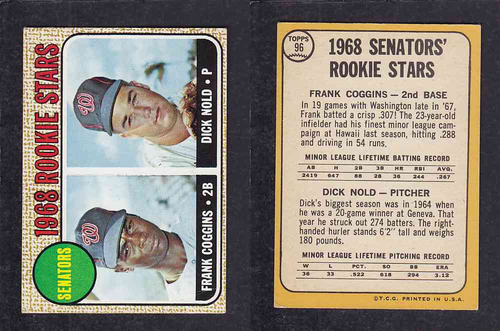 1968 TOPPS BASEBALL CARD  #96  ROOKIE STARS photo