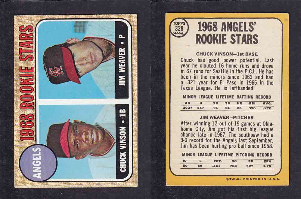 1968 TOPPS BASEBALL CARD  #328   ANGLES` ROOKIE STARS photo