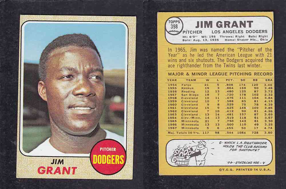 1968 TOPPS BASEBALL CARD  #398  J. GRAND photo