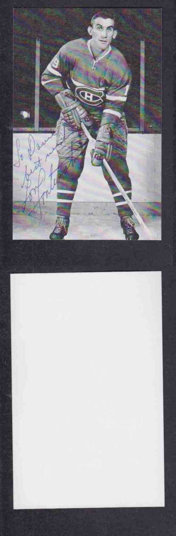 1960 'S MONTREAL CANADIENS L.FONTINATO  AUTOGRAPHED POST CARD  photo