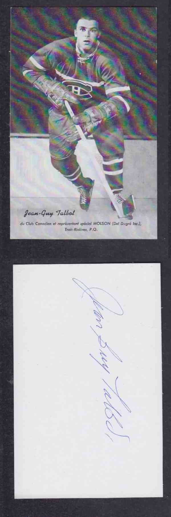 1960 'S MONTREAL CANADIENS J-G TALBOT  AUTOGRAPHED POST CARD photo
