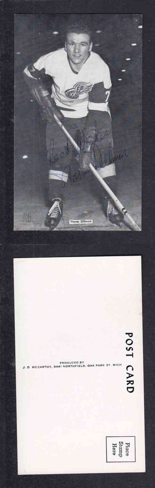 1960 'S DETROIT RED WINGS N.ULLMAN AUTOGRAPHED POST CARD photo