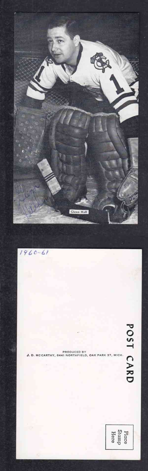 1960 'S CHICAGO BLACKHAWKS G.HALL  AUTOGRAPHED POST CARD photo