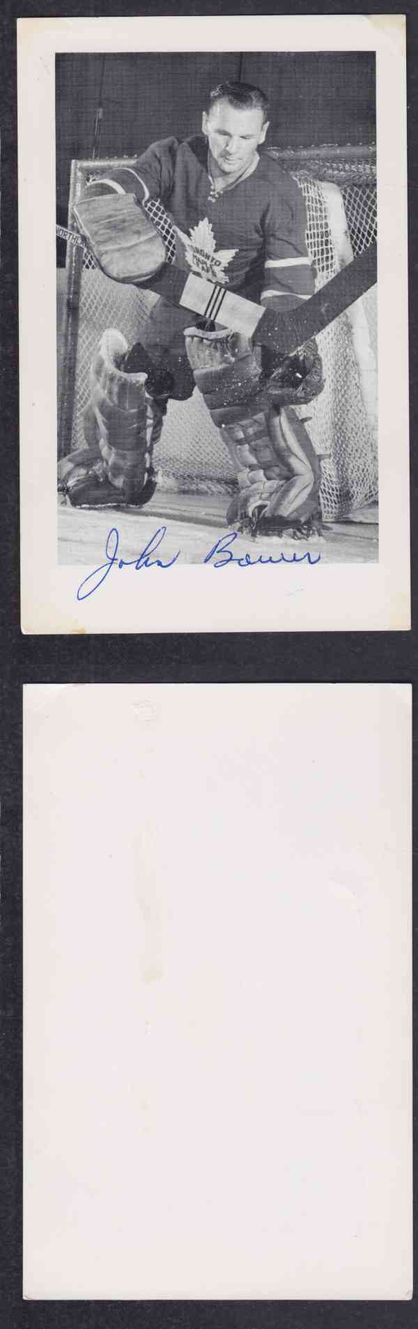 1960 'S TORONTO MAPLE LEAFS J.BOWER  AUTOGRAPHED POST CARD photo