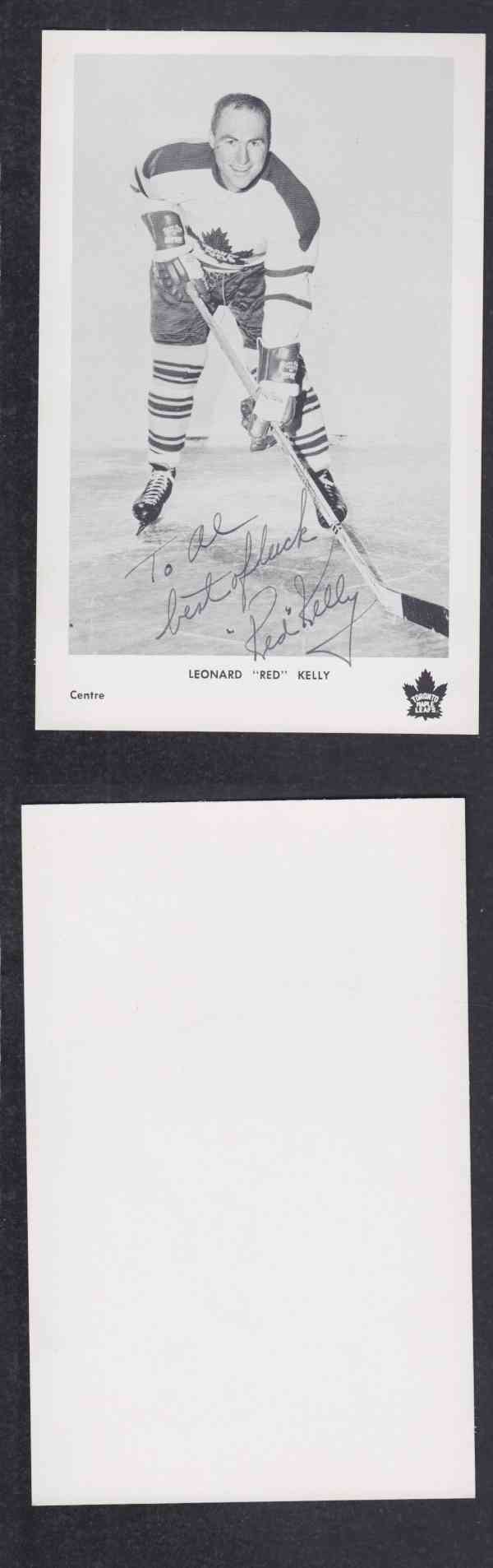 1960 'S TORONTO MAPLE LEAFS R.KELLY  AUTOGRAPHED POST CARD photo