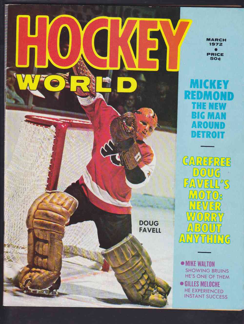 1972 HOCKEY WORLD FULL MAGAZINE D. FAVELL ON COVER photo