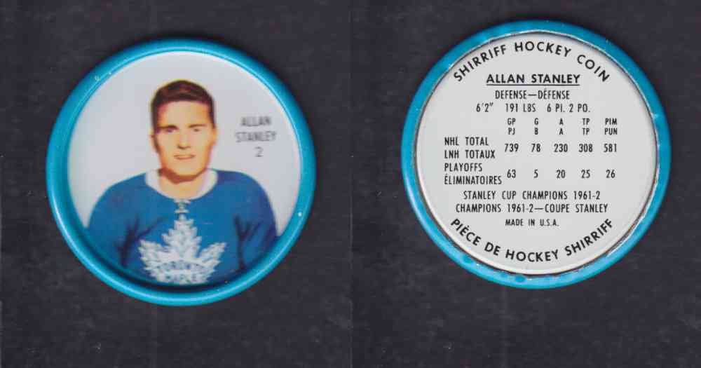 1962-63 SHIRRIFF HOCKEY COIN #2 A. STANLEY photo