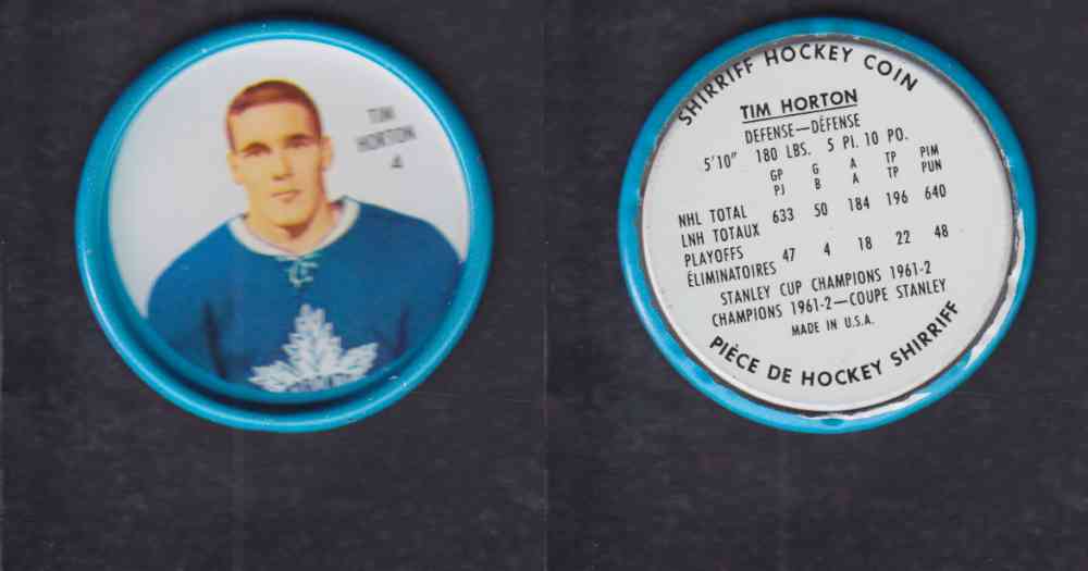 1962-63 SHIRRIFF HOCKEY COIN #4 T. HORTON photo