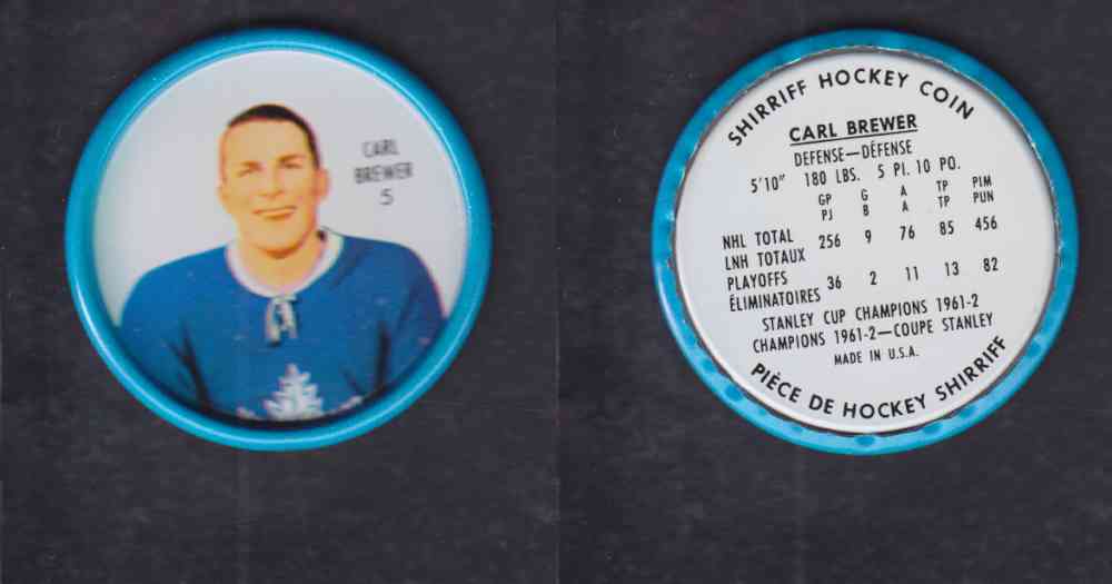 1962-63 SHIRRIFF HOCKEY COIN #5. C. BREWER photo