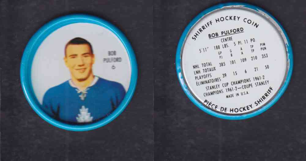 1962-63 SHIRRIFF HOCKEY COIN #6. B. PULFORD photo