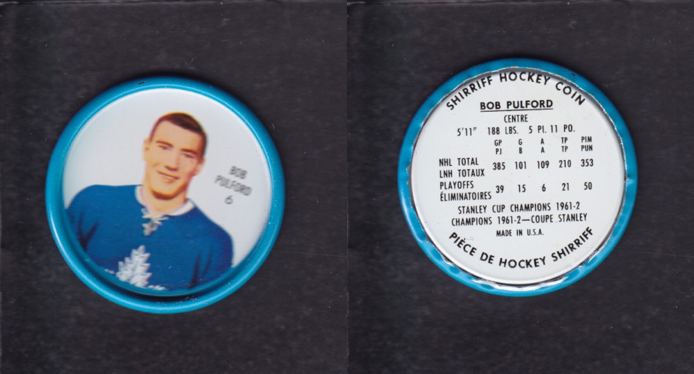 1962-63 SHIRRIFF HOCKEY COIN #6. B. PULFORD photo