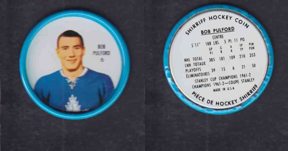 1962-63 SHIRRIFF HOCKEY COIN #6. B. PULFORD photo